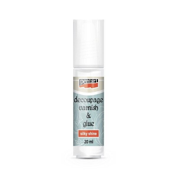 Lipici cu lac pentru decupaj Silky Shine Pentart - luciu de matase, 20 ml