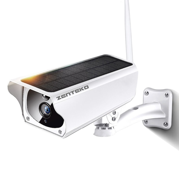 Camera IP Wireless de Exterior Zenteko™ Full HD cu Panou Solar SM20 plus card microSD 32Gb