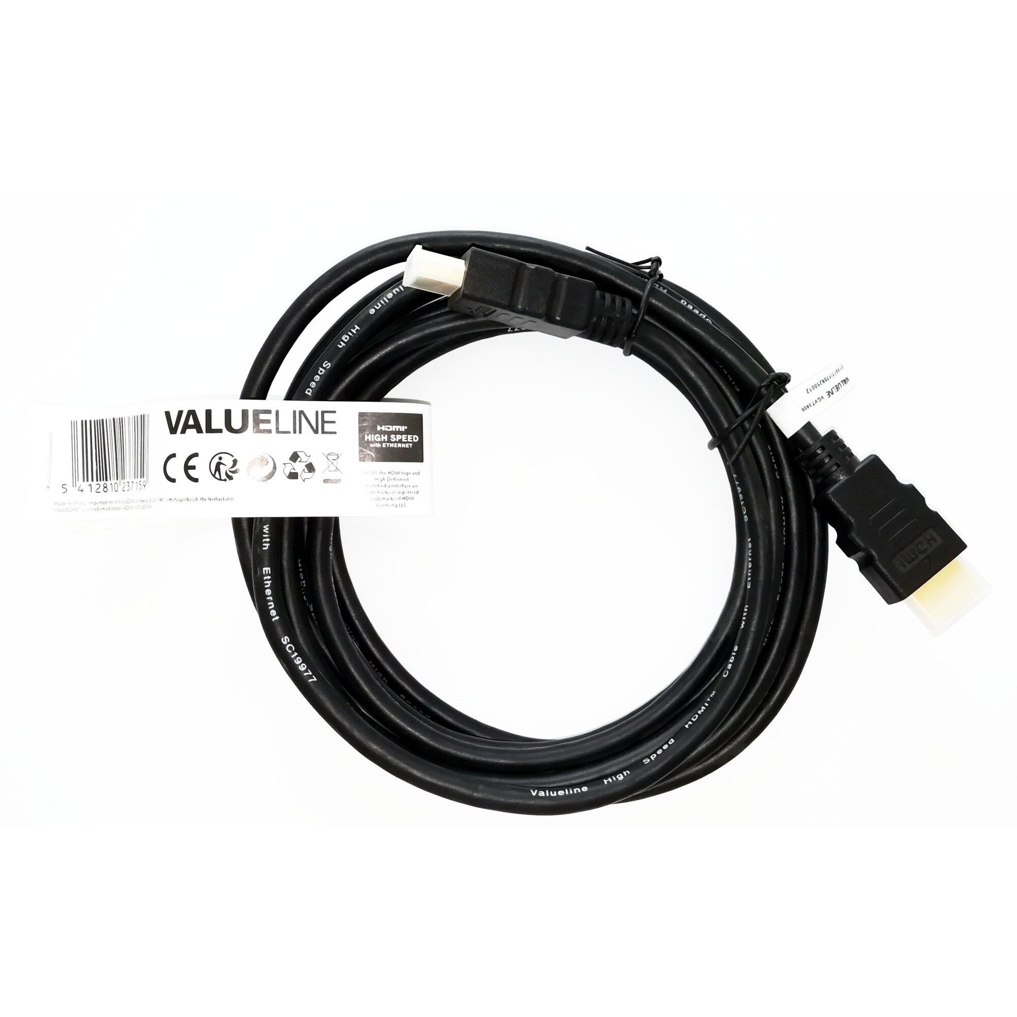 Cablu HDMI Valueline VGVT34000B30, 3m, cu Ethernet, plug - plug, Negru