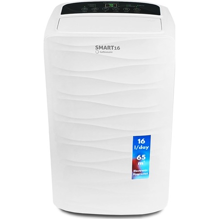 Dezumidificator de aer Turbionaire Smart 16 Eco - 16 l/24h, Panou de control digital, 130mc/h, Higrostat incorporat, Timer, Auto Restart, Filtru lavabil, Silentios