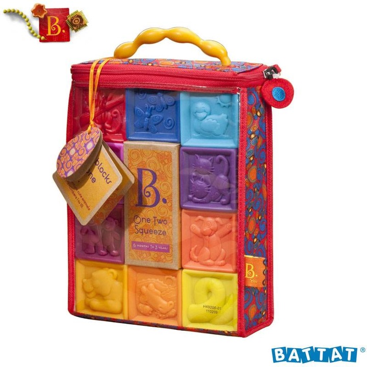 Образователни кубчета Battat, С цифри, животни и форми, Многоцветен