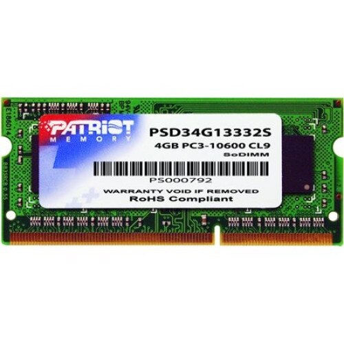 Memorie DDR3 SODIMM Patriot 4 GB 1333MHz CL9