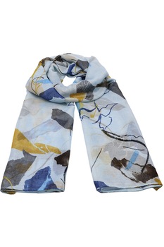Esarfa pentru femei, din poliester subtire, sezon cald, cu print abstract, Afina Li029-1 Albastru Galben Esarfa pentru femei, din poliester subtire, sezon cald, cu print abstract, Afina Li029-1 Albastru Galben