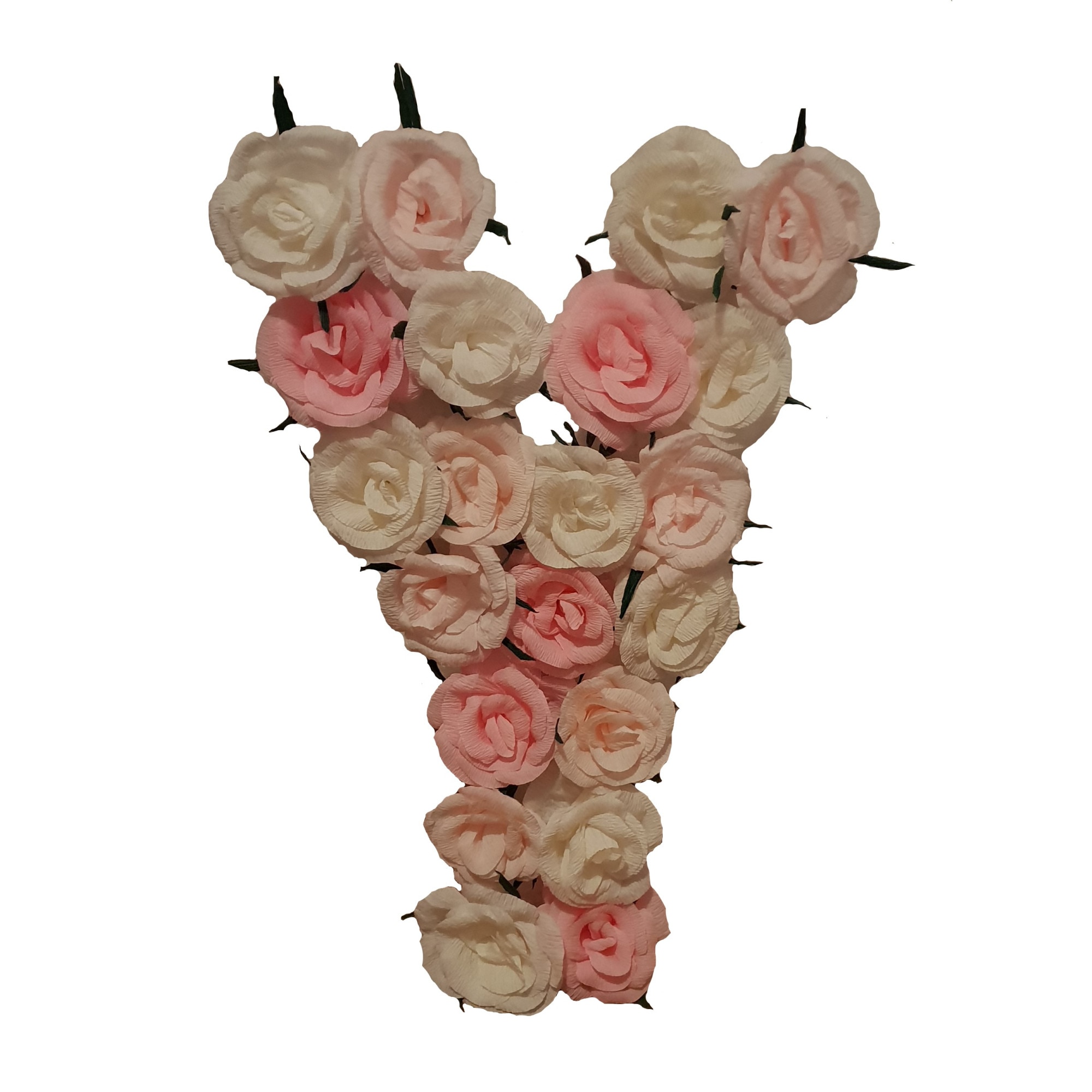 Litera volumetrica Y Handmade Minis Boutique, alb cu roz