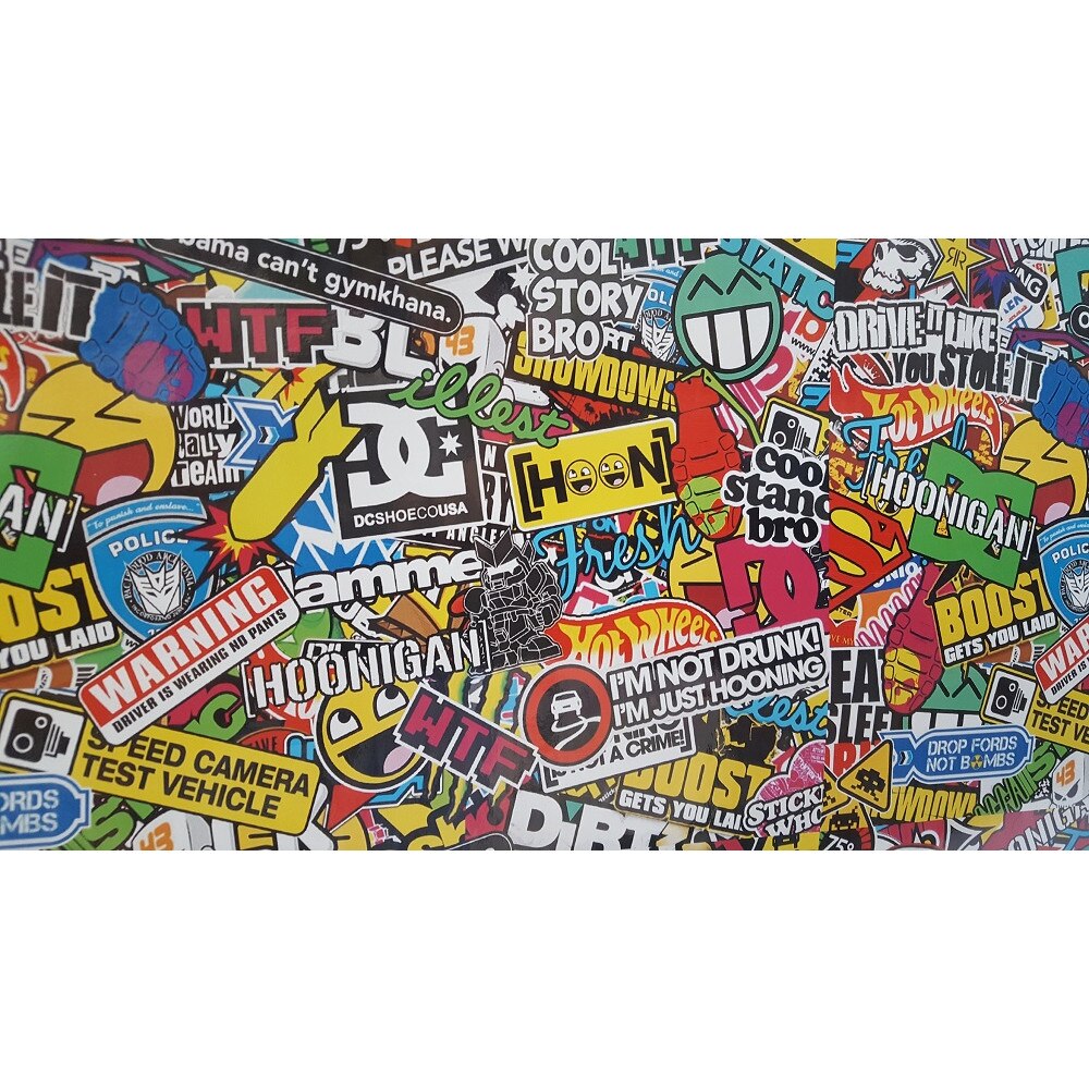 Sticker bomb color, 100 x 137 cm