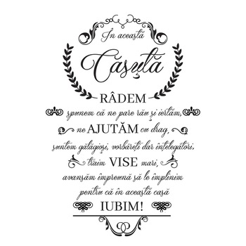 Sticker decorativ, In aceasta casa, 57x87 cm, negru, Decostick Sticker decorativ, In aceasta casa, 57x87 cm, negru, Decostick
