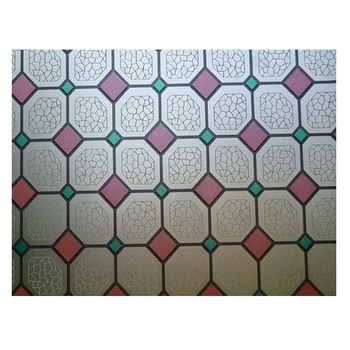 Folie decorativa pentru geam autoadeziva vitraliu romburi rosu si verde, 10 m x 0.9 m Folie decorativa pentru geam autoadeziva vitraliu romburi rosu si verde, 10 m x 0.9 m