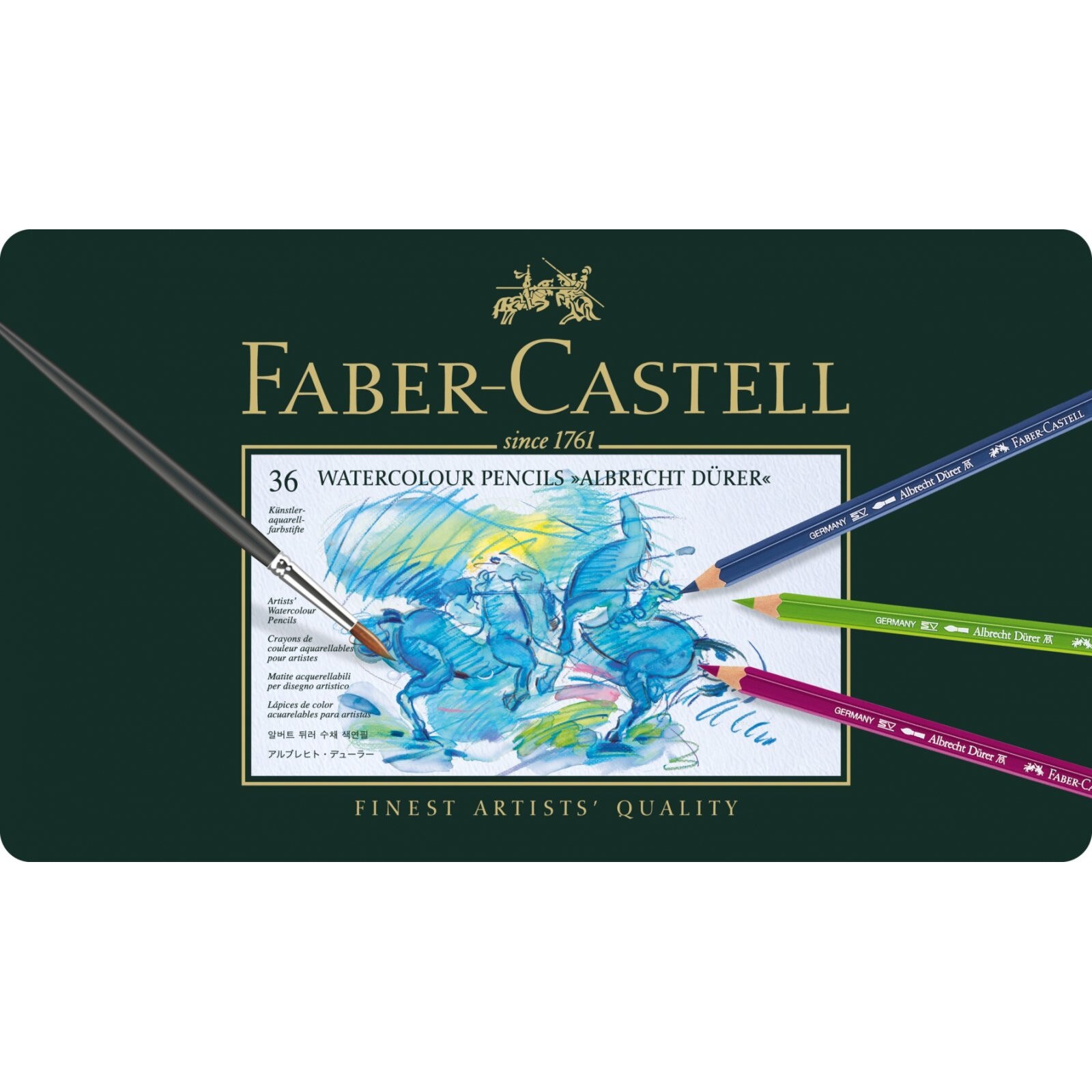Creioane Colorate Acuarela A.Durer 36 culori, cutie metal Faber-Castell