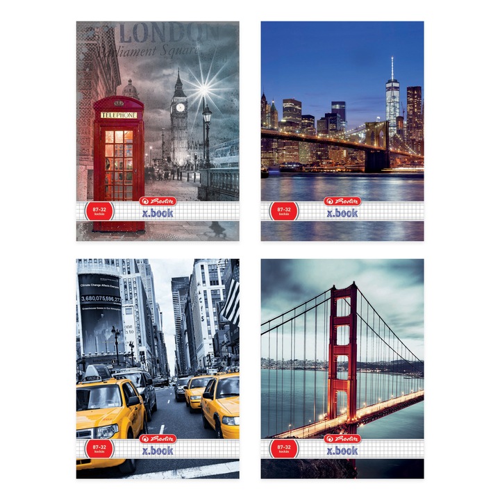 Herlitz Füzet, A4/87-32, kockás, City