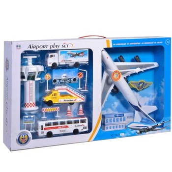 Set de joaca pentru copii iMK, aeroport cu turn de control, avion cu sunete si lumini, autobuz, 2 masini si accesorii, 74x44x12 cm Set de joaca pentru copii iMK, aeroport cu turn de control, avion cu sunete si lumini, autobuz, 2 masini si accesorii, 74x44x12 cm