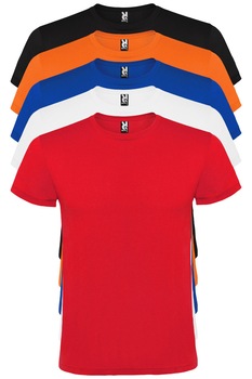 Set 5 Tricouri Clasice, C, 100% bumbac, multicolor Set 5 Tricouri Clasice, C, 100% bumbac, multicolor