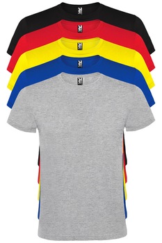 Set 5 Tricouri Clasice, barbati, Roly, 100% bumbac, multicolor Set 5 Tricouri Clasice, barbati, Roly, 100% bumbac, multicolor