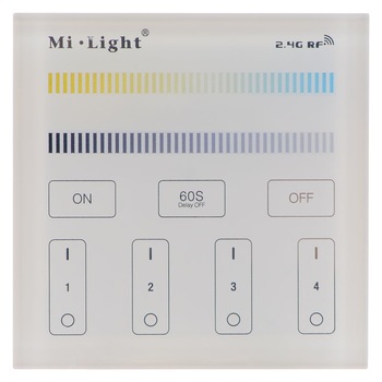 Telecomanda tactila tip panou pentru iluminat cu 4 Zone Alb Variabil Mi-Light Telecomanda tactila tip panou pentru iluminat cu 4 Zone Alb Variabil Mi-Light