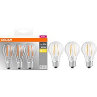Set 3 becuri LED Osram Base Filament A60, E27, 7W (60W), 806 lm, lumina calda (2700K), clasa energetica E