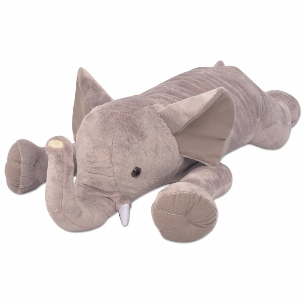 Elefant de plus de jucarie, vidaXL, Gri, 95 cm