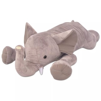 Elefant de plus de jucarie, vidaXL, Gri, 120 cm Elefant de plus de jucarie, vidaXL, Gri, 120 cm