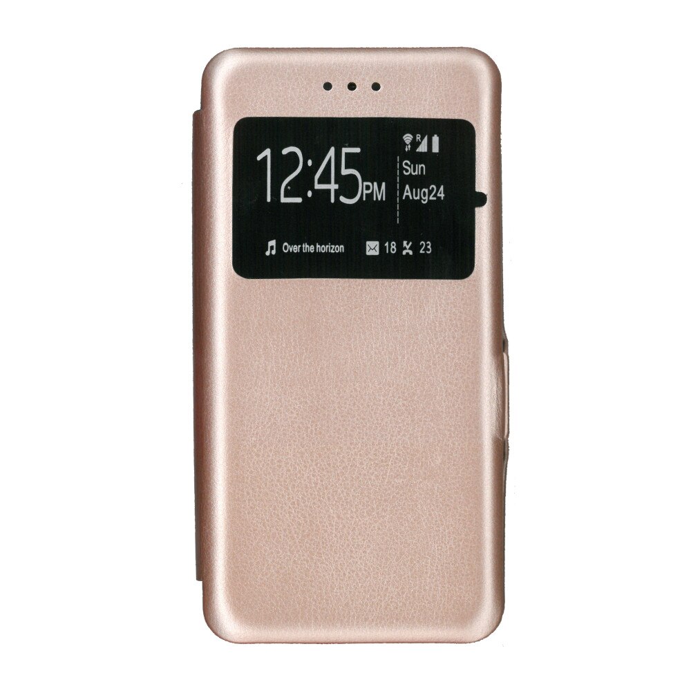 Husa de protectie tip carte, s-view, EuroCELL 360 de grade, pentru Nokia 3.1, roz auriu