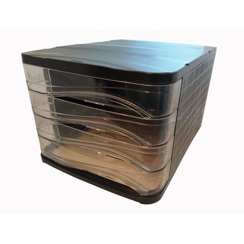 Suport documente cu 4 sertare transparente,290X380X238, plastic Suport documente cu 4 sertare transparente,290X380X238, plastic