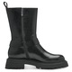 Tamaris, Ghete biker de piele cu garnituri cu tinte, Negru, 37