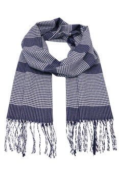 Fular pentru barbati, in carouri Houndstooth, sezon rece, cu franjuri, Aldo ZS-18-2 Albastru deschis Fular pentru barbati, in carouri Houndstooth, sezon rece, cu franjuri, Aldo ZS-18-2 Albastru deschis