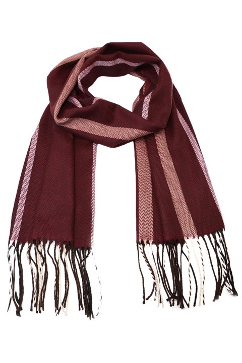 Fular pentru barbati, in dungi, cu motiv zigzag, pentru iarna toamna, Alan ZS-13-2 Rosu