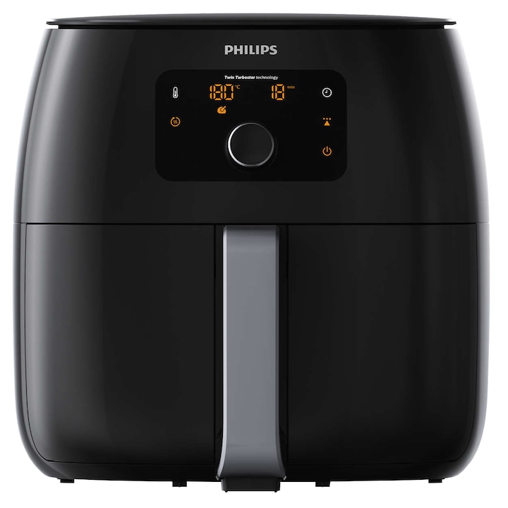 Friteuza fara ulei Philips Airfryer XXL HD9650/90, tehnologie Twin TurboStar, capacitate 7.3 L, display digital, negru