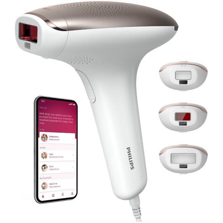 Фотоепилатор IPL Philips Lumea Advanced SC1998/00, 250 000 импулса, за прецизни зони, тяло и лице, работа с кабел, сензор за цвят на кожата за допълнителна защита