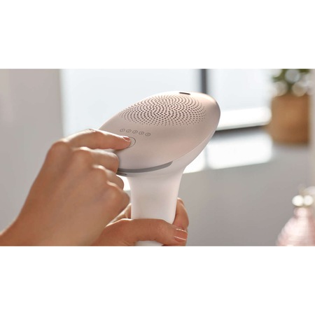 Epilator IPL Philips Lumea SC1998/00, 250.000 impulsuri, Senzor nuanta piele, accesoriu fata, corp si inghinal, utilizare cu fir, husa, Roz/Alb