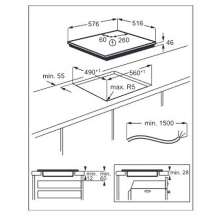 Plita incorporabila AEG IAE64413XB, Inductie, 4 zone de gatit, Touch Control, Conectivitate hota, SenseBoil, Timer, 60 cm, Negru