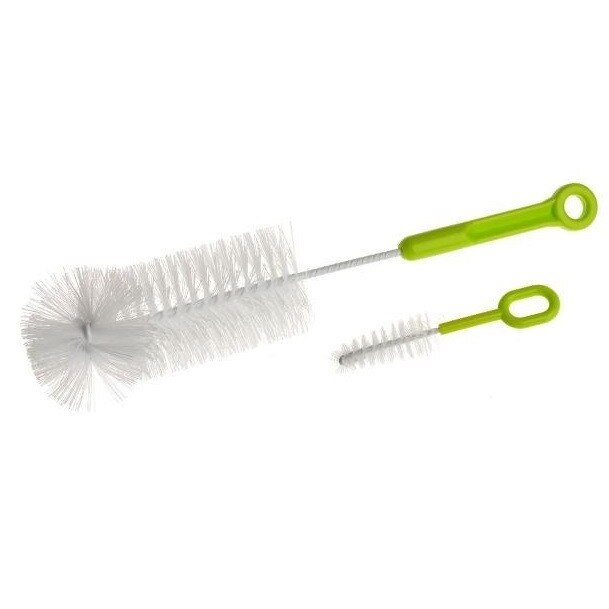 Set 2 perii pentru biberon si tetina, Akuku, verde