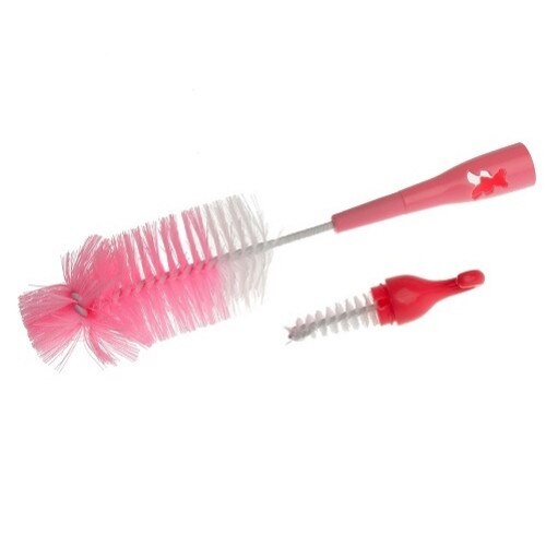 Perie pentru biberoane si tetine, Akuku, roz