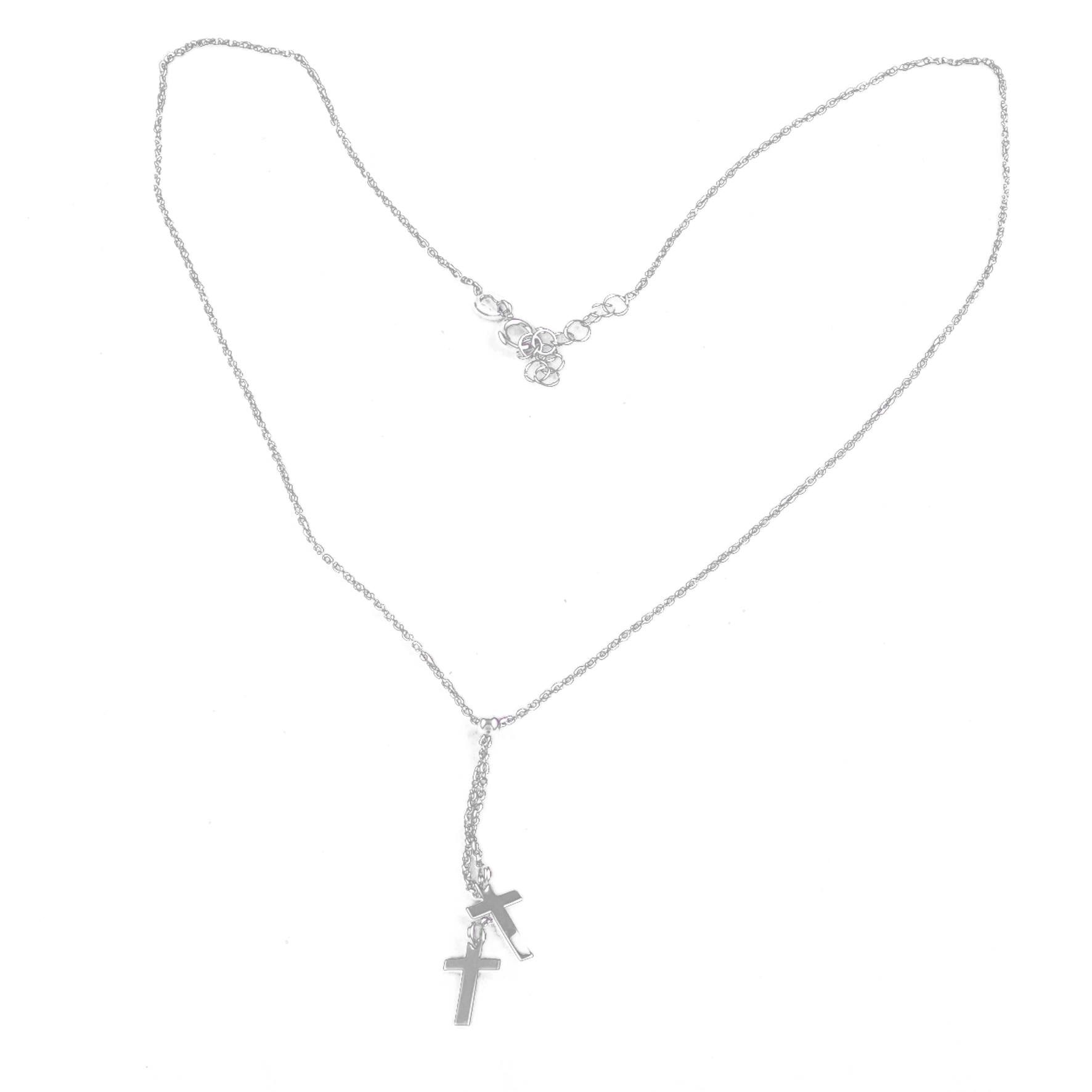 Lantisor F&F argint 925, 2 Cruciulite