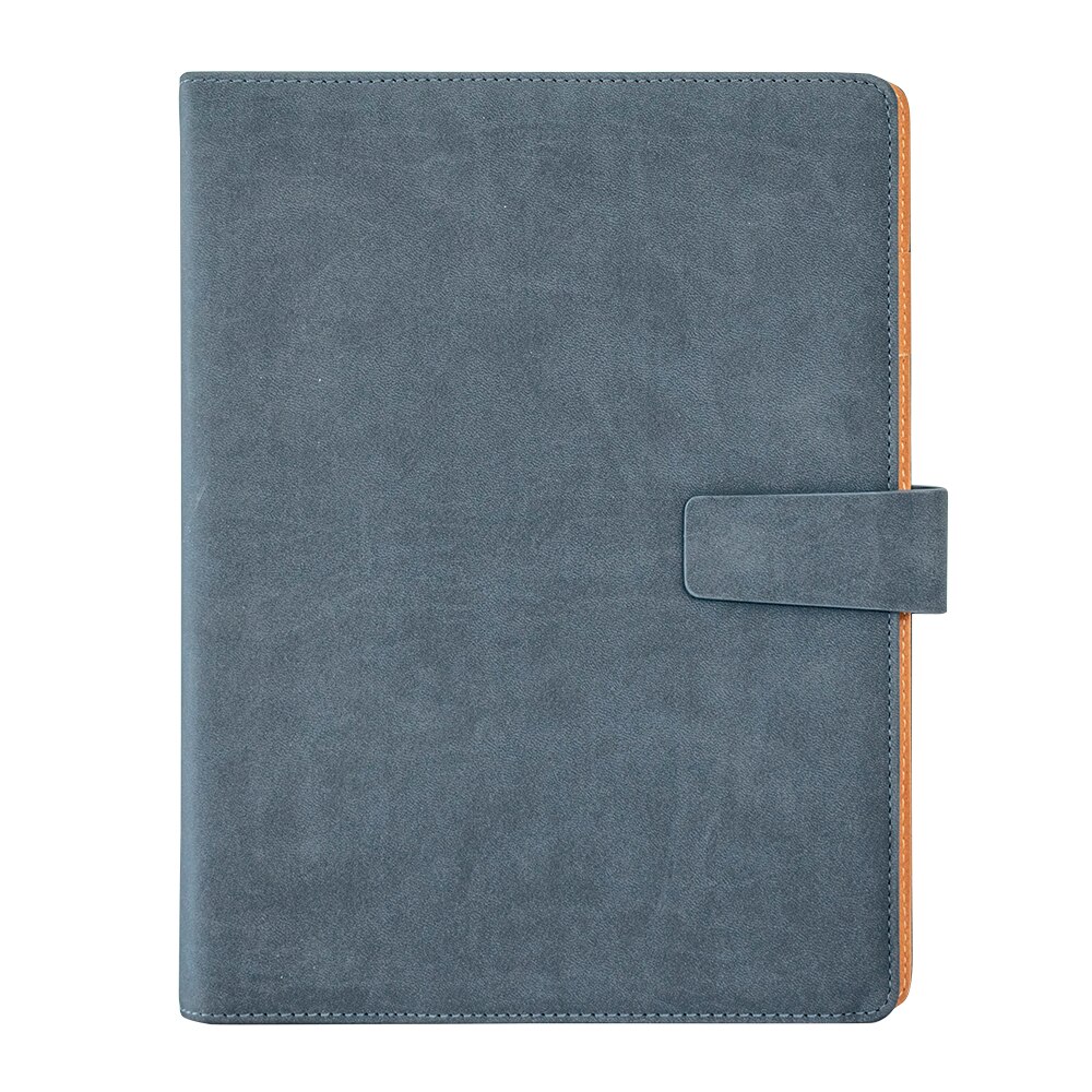 Agenda Business A4 Albastru - Planner 2020 - Nedatat, Coperta din Piele Ecologica , Inchidere prin Magneti, Buzunar pentru Carti de Vizita, Suport de Pix, 120 de pagini 70 gsm