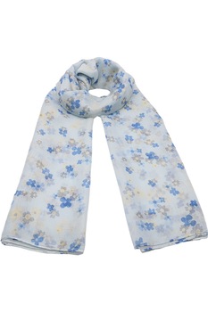Esarfa pentru femei, din polyester subtire, sezon cald, cu print flori, Alexia Li033-4 Albastru Gri Esarfa pentru femei, din polyester subtire, sezon cald, cu print flori, Alexia Li033-4 Albastru Gri