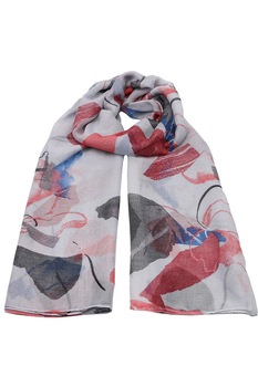 Esarfa pentru femei, din poliester subtire, sezon cald, cu print abstract, Afina Li029-4 Roz Gri Esarfa pentru femei, din poliester subtire, sezon cald, cu print abstract, Afina Li029-4 Roz Gri