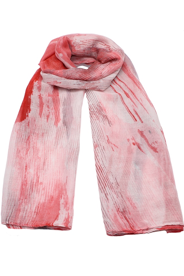 Esarfa pentru femei, din poliester subtire, sezon cald, cu print abstract, Adria Li026-4 Roz