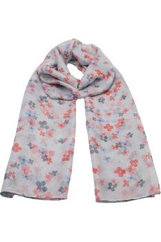 Esarfa pentru femei, din polyester subtire, sezon cald, cu print flori, Alexia Li033-2 Albastru Coral Esarfa pentru femei, din polyester subtire, sezon cald, cu print flori, Alexia Li033-2 Albastru Coral
