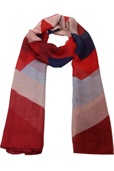 Esarfa pentru femei, din poliester subtire, sezon cald, cu print color geometric, Alina Li002-1 Rosu Esarfa pentru femei, din poliester subtire, sezon cald, cu print color geometric, Alina Li002-1 Rosu