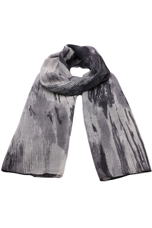 Esarfa pentru femei, din poliester subtire, sezon cald, cu print abstract, Adria Li026-1 Negru