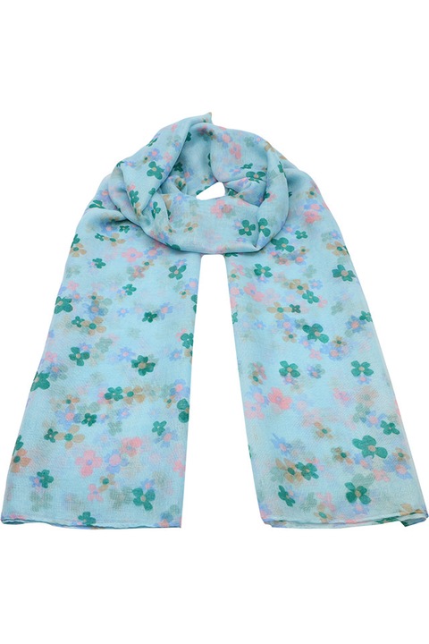 Дамски шал Joolar, Полиестер, С цветна щампа, Многоцветен, 80 см х 180 см