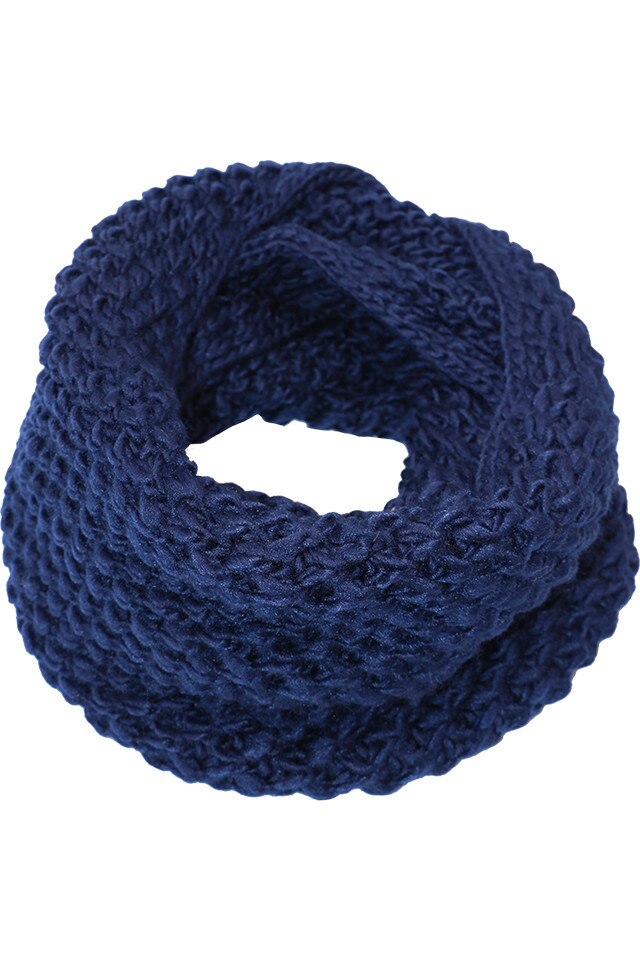 Fular circular pentru femei, tricotat din poliester, supradimensionat, sezon rece, Aurelia ZR-9-5 Albastru