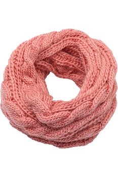 Fular circular pentru femei, tricotat din poliester, supradimensionat, sezon rece, Angela ZR-6-5 Roz Fular circular pentru femei, tricotat din poliester, supradimensionat, sezon rece, Angela ZR-6-5 Roz