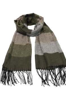 Fular sau sal pentru femei, cu franjuri, supradimensionat, din poliester, toamna iarna, verde khaki gri, ZS-19-4 Amelia Fular sau sal pentru femei, cu franjuri, supradimensionat, din poliester, toamna iarna, verde khaki gri, ZS-19-4 Amelia
