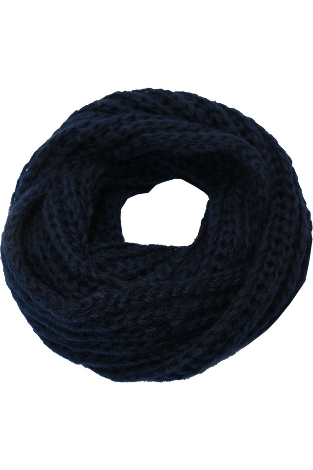 Fular circular pentru femei, tricotat din poliester, supradimensionat, sezon rece, Antonia ZR-7-5 Albastru inchis