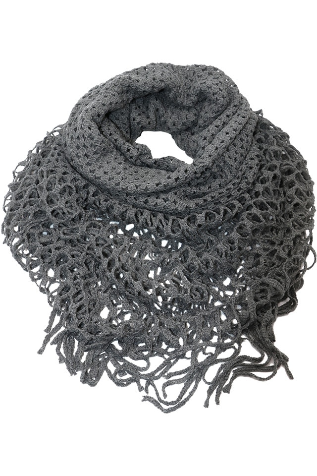 Fular pentru femei, tricotat subtire, cu franjuri, sezon rece, Adnana ZR-11-1 Gri inchis