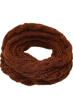 Fular circular pentru femei, tricotat din poliester, supradimensionat, sezon rece, Angela ZR-6-2 Maro Fular circular pentru femei, tricotat din poliester, supradimensionat, sezon rece, Angela ZR-6-2 Maro