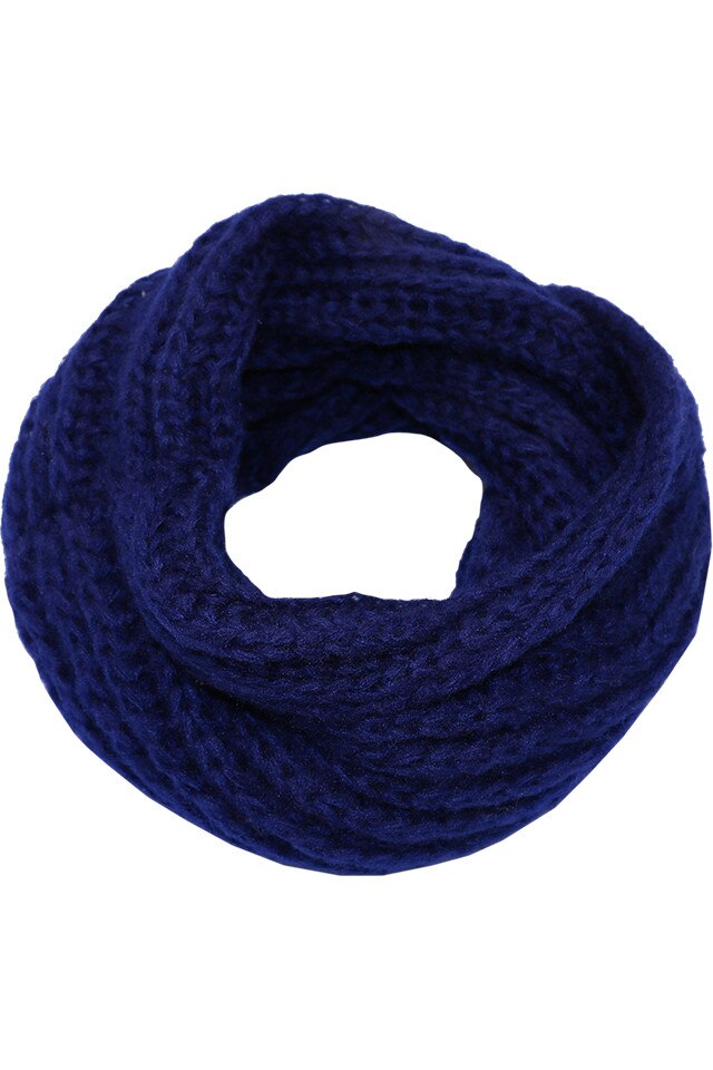 Fular circular pentru femei, tricotat din poliester, supradimensionat, sezon rece, Antonia ZR-7-6 Albastru
