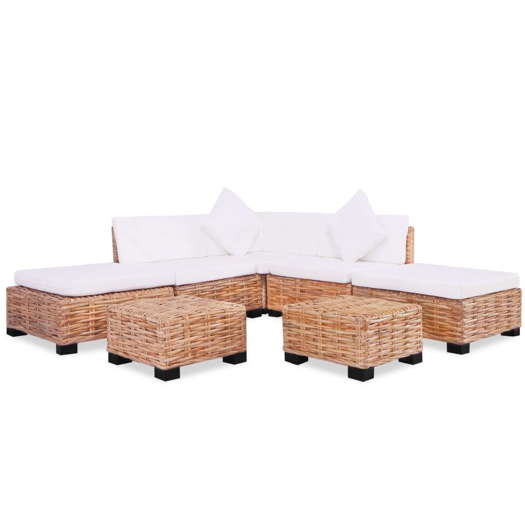 Set mobilier canapea si tabureti, 18 piese, vidaXL, Mahon, Maro