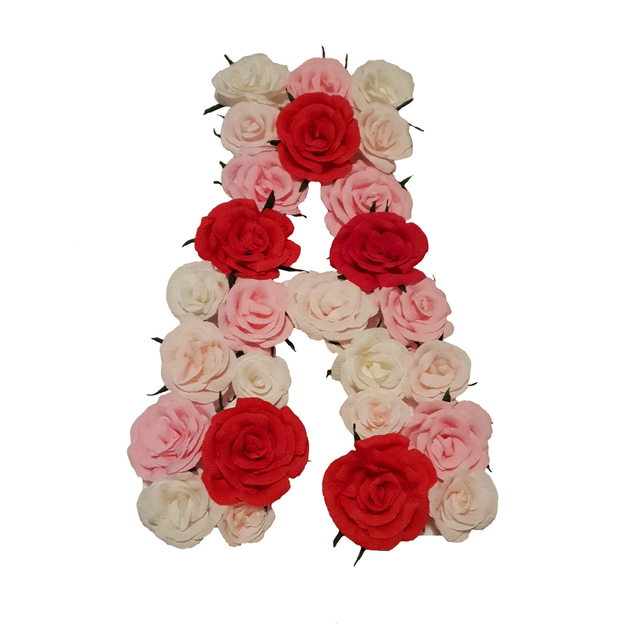 Litera volumetrica A Handmade Minis Boutique, alb, roz si rosu