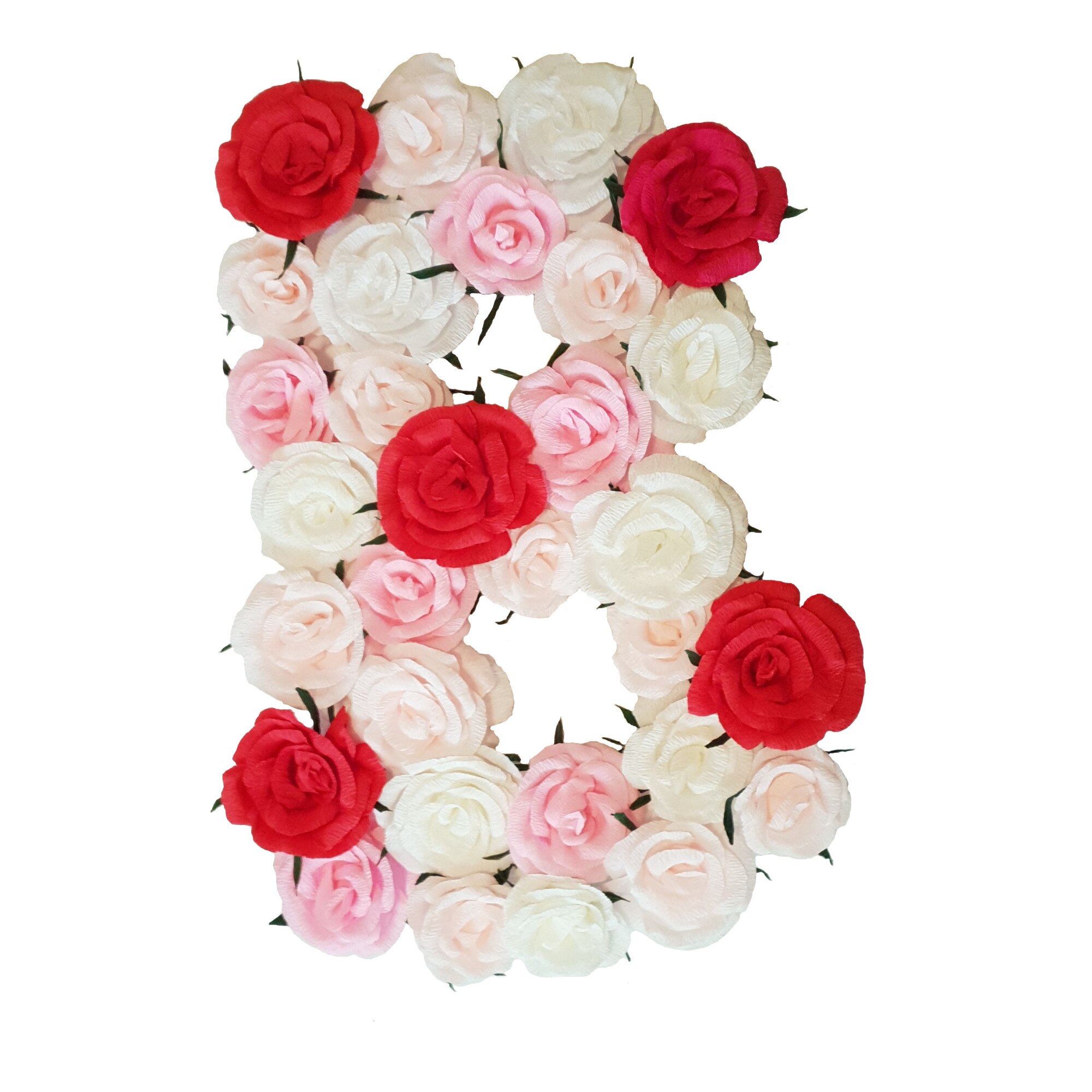 Litera volumetrica B Handmade Minis Boutique, alb, roz si rosu